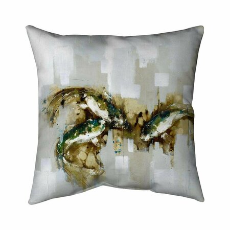 BEGIN HOME DECOR 20 x 20 in. Three Abstract Koi Fish-Double Sided Print Indoor Pillow 5541-2020-AN52